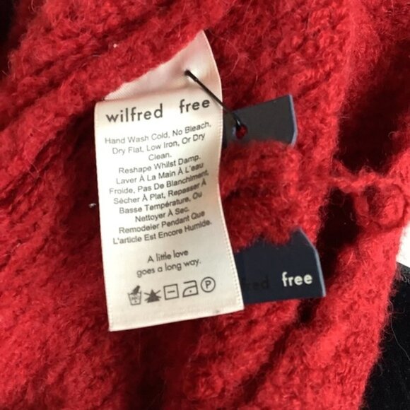 WILFRED GWYNETH RED ALPACA BLEND HALF ZIP SWEATER XXS - Picture 10 of 10